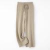 Pantalones anchos de punto de lana para mujer, de otoño e invierno, gruesos, de cintura alta, holgados, rectos, para uso exterior