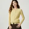 ¡Suave y Versátil! Nuevo cárdigan de cachemir Otoño/Invierno para mujer 100% cachemir puro Tejido de punto acanalado adelgazante Prendas de abrigo