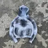 Sudadera Chaqueta con Cremallera Hecha a Mano Tie-Dye Gradiente de Alto Nivel Atractiva para Hombre y Mujer Nueva Otoño e Invierno 2025