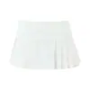 Diseño de Calle Popular Chica Sexy Falda Plisada de Cintura Baja Anti-Polvo Mini Falda Blanca Pequeña Falda de Línea A