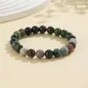 Joyería de Moda Popular Transfronteriza Europea y Americana Pulsera de Piedra Natural de 8 mm Amatista Ojo de Tigre Ágata Pulsera Joyería