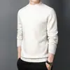 Suéteres para Hombre al por Mayor, Cuello Alto Medio, Estilo Coreano, Cuello Redondo Casual de Moda, Suéter Básico de Punto para Hombre, Fábrica de Exportación