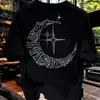 Camiseta de Manga Corta con Estampado de Marca de Moda, Algodón Puro Pesado de 180g, Transfronteriza, para Hombre, Verano, Nueva, Casual, Talla Grande, Holgada y Versátil