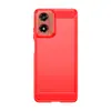 Adequado para Capa de Celular Moto G04 Capa Protetora de TPU All-Inclusive Anti-Queda Moto G04 Fibra de Carbono Escovada Capa para Celular