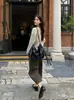 PANTALONES CASUALES DE PIERNA ANCHA RECTOS 7/8, Silueta Línea A Adelgazante de Moda Otoño T-PLATFORM2026 para Mujer 26110
