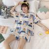 Pijama de Patricio Estrella 2025 para Mujer Verano Manga Corta Shorts Dibujos Animados Lindo Estudiante Talla Grande Conjunto de Ropa de Casa para Estudiante