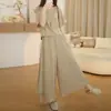 Conjunto de outfit estilo relajado para mujer, versión coreana de verano, talla grande, holgado, casual, elegante top y pantalón de falda de pierna ancha conjunto de dos piezas