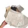 Roupa íntima feminina de algodão puro de alta qualidade com borda de renda, estilo europeu, para outono e inverno, sem costura, respirável e amiga da pele, Boxer Brief