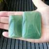 Pingente de Aventurina Verde Natural para Paz e Segurança, Pingente Quadrado de Jade em Formato de Pão, Pingente de Jade Unissex