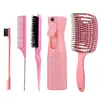 Set de Herramientas de Peluquería Transfronterizo Peine de Estilismo, Peine de Cardado, Cepillo para Cejas de Doble Extremo, Peine de Cola con Aguja de Acero, Aguja para Tirar del Cabello, Botella con Atomizador Continuo