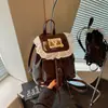 2026 Verão Nova Moda Doce Bonito Renda Xadrez Mochila Feminina Bolsa de Ombro Versátil