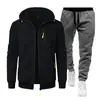 Nuevo Conjunto de Suéter con Capucha y Chaqueta de Punto Jacquard para Hombre, Deportivo, Fitness, Ocio