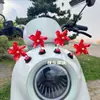 Molino de Viento con Bandera Nacional Giratoria Adornos Patrióticos de Bandera Roja Consola Central de Coche Decoración Interior de Vehículo Eléctrico Motocicleta Molino de Viento
