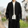 Outono e Inverno 2025 Novo Estilo Chinês Masculino Tendência Veludo Cotelê Cor Sólida Cardigã Estilo Japonês Tamanho Grande Solto Robe Jaqueta