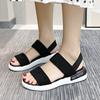 Sandalias Deportivas para Mujer, Elásticas y Flexibles, Nuevo Modelo Verano 2024, Suela Plana, Adecuadas para Estudiantes, Zapatos de Playa Estilo Romano para Mujer, Cómodas y No Cansan los Pies