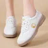 Zapatos Casuales Transfronterizos para Mujer, Zapatos de Tai Chi, Zapatos de Práctica, Tacones de Cuña, Suelas Planas, Suelas Suaves, Zapatos Blancos Cómodos, Casuales, Versátiles, Zapatos de Moda para Mujer