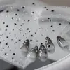 Adesivos para Nail Art Estrela de Ferro Prata M552 Estilo Doce Escuro Cool Versátil Estrela Glitter Fino Diamante Redondo Adesivos de Unha