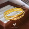 Pulsera de Mujer con Baño de Oro 24K, Diseño Ligero de Lujo Vintage Xiaohongshu, Hueso de Serpiente Escama de Dragón Brillante CNC, Oro Arena