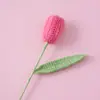 Elegante Ramo de Tulipanes Artificiales Tejido a Mano, Materiales para Ramo de Flores Hecho a Mano, Regalo de Día de las Madres Tejido a Crochet