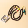 Pulseira de Sândalo Roxo e Ébano Preto, Nova Pulseira Acessório de Cabacinha em Madeira de Ébano Preto Estilo Vintage, Atacado de Joias Culturais e Artísticas