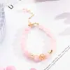 Pulsera de Ágata Roja Natural Bado para Niñas Parejas Moda Joyería de Mano Cristal Rosa Chapado en Oro Piedra Preciosa Pulsera del Año Zodiacal No