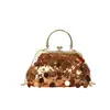 Bolso de Noche con Clip para Mujer 2026 Nuevo Bolso de Mano de Moda Vintage Bolso de Hombro Bolso Cruzado de Cadena Lentejuelas Nicho