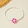 Ornamentos Europeus e Americanos Transfronteiriços Estilo Resort Boêmio Resina Argila Macia Flor Pé de Flor Contas de Arroz Plumeria Tornozeleira com Contas