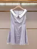 Ropa de Mujer de Gama Alta Shenzhen Nanyou Nuevo Estilo de Verano Elegante Ceñidor de Cintura Adelgazante Cuello de Encaje sin Mangas Vestido Camiseta