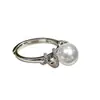 Chen Mo Nuevo Estilo Anillo de Dedo Abierto Ajustable Espiral Incrustado de Diamantes Micro-Pavimentado con Circonita Perla Nicho Sentido de Alta Gama Lujo Ligero