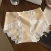 Camelia del Crepúsculo 7A antibacteriano Algodón para bebé de grado A Malla sin cuatro encaje francés Panties para mujer de cintura media nuevos 2026