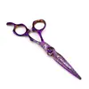 Tijeras de Peluquería Nepson de Acero Damasco Color Morado 6 pulgadas 7 pulgadas, Tijeras para Cortar el Cabello, Tijeras Entresacadoras