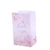 Bolsa de papel para regalo con estampado de mariposa rosa, romántica, creativa, para regalar en las fiestas, rectangular, bolsa de mano.