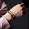 Pulsera de doble círculo con cuentas de aquila chinas naturales, juego literario, rosario de cuentas Mori de madera vintage para hombres y mujeres, juego literario de mano