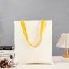 Bolsa de Lona Lisa Personalizada para Estudiantes, Bolso de Hombro de Lona de Color Sólido, Bolsa de Lona Pintada a Mano DIY