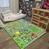 Alfombra impresa de juego de rompecabezas de dibujos animados para niños, alfombra de gateo, alfombra para dormitorio, sala de estar, venta al por mayor