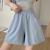 Pantalones Cortos Ajustados de Trabajo para Mujer Verano Estilo Coreano Cintura Alta Silueta A Delgada Aspecto Casual Ligeramente Sueltos Pierna Ancha Deportivos Delgados