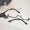 Monturas de Gafas Trendy Pure Desire para Mujer Sin Lentes, Gafas Ovaladas Anime de Media Montura Inferior para Chicas Suaves, Estilismo para Fotos