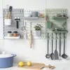 Tablero perforado doméstico sin clavos Decoración de pared Dormitorio Cocina Baño Estante de pared Estantería Estante de almacenamiento para colgar en la pared