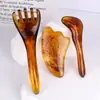 Palo de tendón de resina al por mayor peine de masaje facial peine raspador herramienta de belleza peine de cinco garras para meridianos