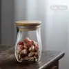 Pote de Vidro Borossilicato Alto para Chá, Pote Selado para Armazenamento de Grãos Doméstico, Pote de Armazenamento Transparente, Venda por Atacado de Fábrica