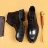 [vip para] botas martin de cuero para hombre de caña alta estilo británico suela gruesa casual de negocios punta tallada botas de cuero