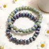 Pulsera de Estilo Étnico Amazon Transfronteriza, Simple y Versátil, Nueva Joyería de Pulsera de Hilo de Cuentas Redondas de Cerámica de Estilo Chino de 6 mm