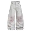 Jeans retro americanos personalizados basados en dibujos y muestras, pantalones de comercio exterior transfronterizo europeo y americano, fábrica de ropa personalizada con muestreo gratuito