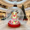 Pelota Navideña Inflable con Luces LED de 16 Colores, Pelota Transparente para Patio Exterior con Reno, Pelota Decorativa Navideña, Pelota Brillante
