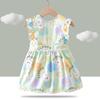 Overol de verano para bebé Vestido de princesa para niña Babero para niños impermeable a prueba de suciedad Bolsillo para arroz Delantal para pintar Algodón puro Fino