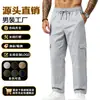 Nuevos pantalones de trabajo de exportación transfronteriza para hombre, diseño moderno de pierna recta holgada, ropa de trabajo multibolsillos, pantalones largos casuales y deportivos