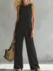 2026 Site Independente Verão Europeu Transfronteiriço Conjunto Feminino Cor Sólida Bainha Assimétrica Sem Mangas Top e Calça Longa Conjunto de Duas Peças