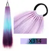 Trenzas de Hilo Plateado Trenzado para el Cabello Ez Dreadlocks Extensiones de Cola de Caballo Larga con Hilo Dorado y Plateado Trenzas de Gradiente de Colores Pelucas para Niños