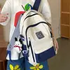 Nova Mochila Escolar 2025 Feminina Cor Contrastante Aluno do Ensino Fundamental Aluno do Ensino Médio Mochila Feminina Grande Capacidade Mochila de Viagem Casual