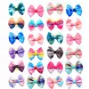 Accesorios para el Pelo con Lazo para Mascotas Transfronterizos con Cinta de Satén Estampada con Patrón de Mármol, Lazos para el Pelo de Gato y Perro, Colores Mixtos, Al Por Mayor en Stock